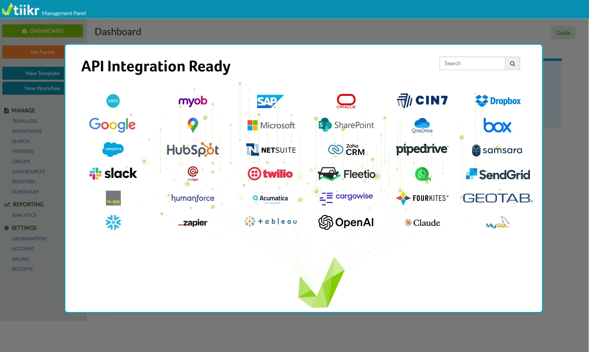 API integrations in Tiikr